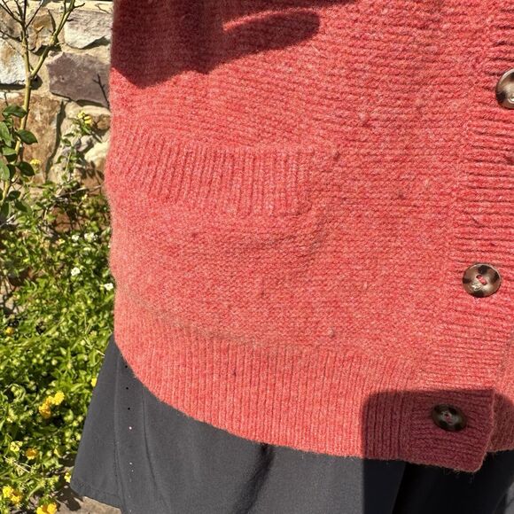 Pendleton Lambswool Cardigan Womens Size Large Sweater Orange Pockets Preppy - Picture 4 of 8